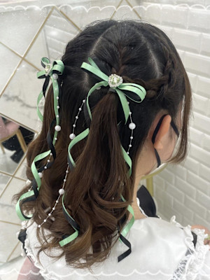 全方位可愛い！編み込みハーフツイン♪_ゆう