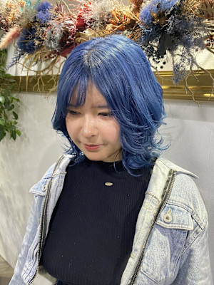 フルバング レッドブラウン 似合わせカット カルマパーマ