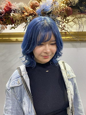 フルバング レッドブラウン 似合わせカット カルマパーマ