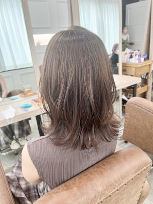 美髪/大人かわいい/こなれミディ/サンドベージュ