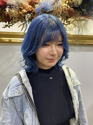 フルバング レッドブラウン 似合わせカット カルマパーマ