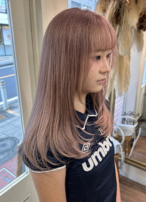 ピンクベージュ/ハイトーン/ブリーチ/横浜