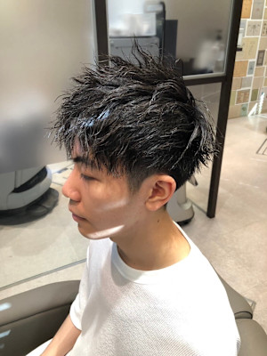 爽やかツーブロ/スパライルパーマ/メンズ似合せカット