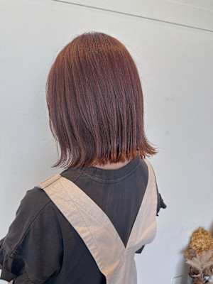 外ハネボブのピンクベージュカラー  【藤枝/藤枝駅】