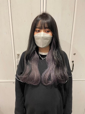 パープルブラック/ハイトーンカラー/デザインカラー髪質改善