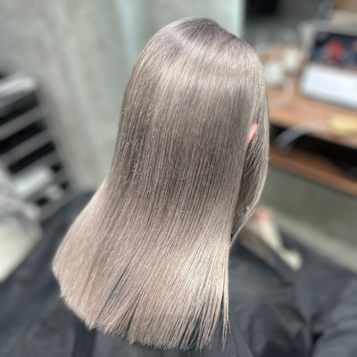 パールグレーハイトーンケアブリーチダブルカラーグレーカラー