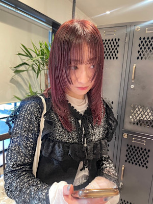 ハイトーンカラーチェリーレッド/パープルピンクデザインカラー