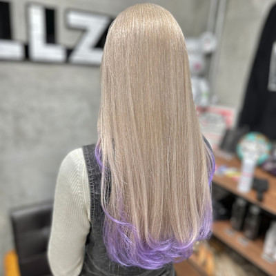 ホワイトミルクティー裾カラーハイトーンケアカラーケアブリーチ