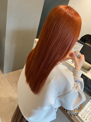 オレンジブラウン/オレンジカラー/ハイトーンカラー/美髪