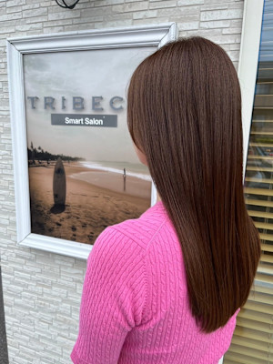 艶髪ロング/髪質改善/ナチュラルストレート/デザインカラー