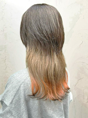 【Reir_下北沢】*ラインカラー＋ペールピンク×アッシュ*