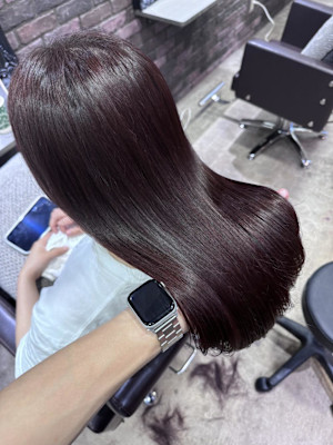 チェリーピンク ピンクブラウン 髪質改善カラー ブリーチ