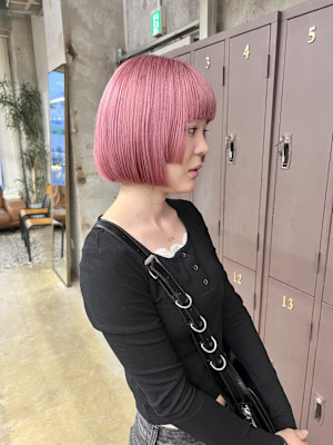 ステップカット×ペールピンク