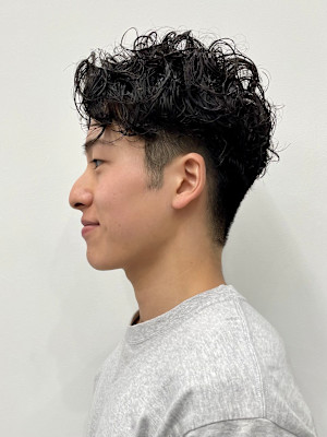 大人センターパーマ