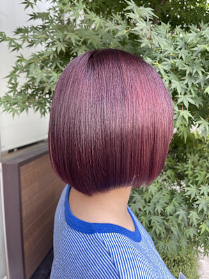 まるで紫芋？個性派カラーのボブ