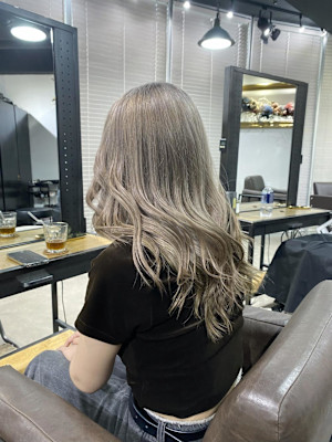 フルバング レッドブラウン 似合わせカット カルマパーマ