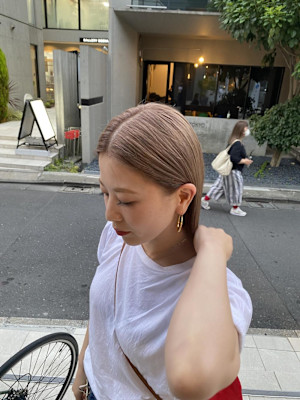 フルバング レッドブラウン 似合わせカット カルマパーマ