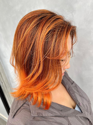 バレイヤージュ/エアタッチ/オレンジ