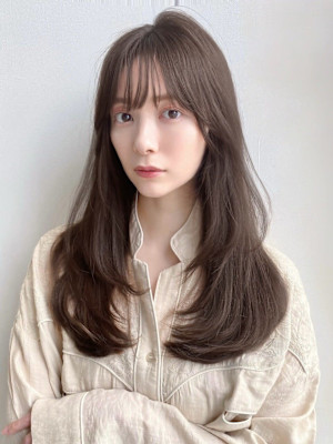 銀座20代韓国内巻きローレイヤー抜け感ベージュ