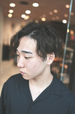 メンズカットツイスパ波巻きセンターパート