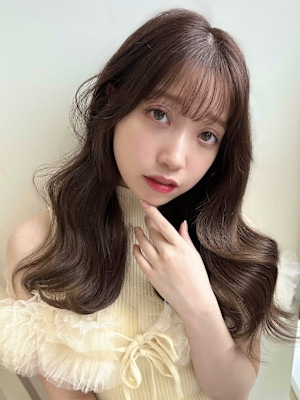 韓国ヘア シースルーバング ロング