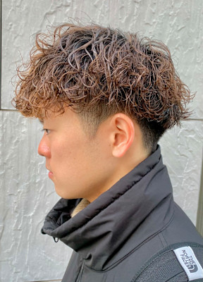 波巻きスパイラル/マッシュ／メンズカット