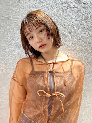 ベージュブラウン×ボブ【池袋・池袋東口】