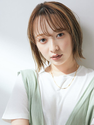 ナチュラルボブ×ハイライト【池袋・池袋東口】