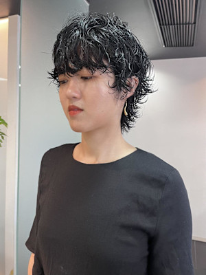 【ハクラ】マッシュウルフ パーマ ウルフパーマ