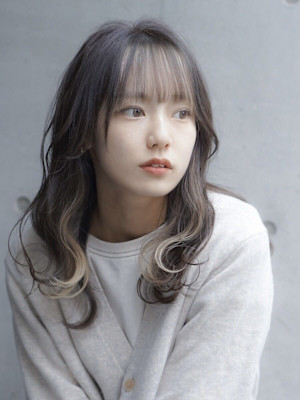 ミルクティーベージュダブルカラーインナーカラーケアブリーチ