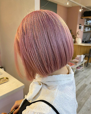 ペールピンク×ボブ