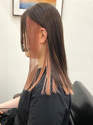 《kitin吉祥寺》クリアピンク　インナーカラー　ハイトーン