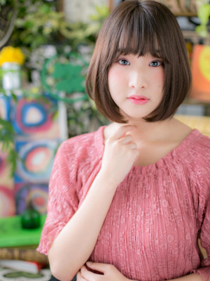 ツヤ感フェミニン＊大人ボブ　グレージュカラー