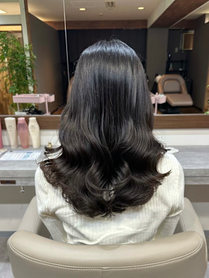 ゆるふわコテ巻き風パーマ