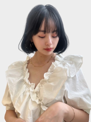 ボブ/韓国風/顔周りカット/タッセルボブ/透明感カラー/