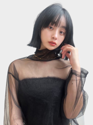 ボブ/韓国風/切りっぱなし/タッセルボブ/透明感カラー/