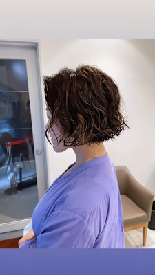 酸性デジタルパーマでリッジのあるボブパーマ