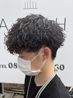 マッシュ×波巻きパーマ