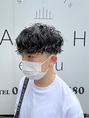 マッシュ×パーマ