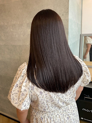 縮毛矯正：おとなしめピンクラベンダー