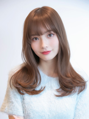 ふんわりカールヘルシースタイルルーズヘアショコラアッシュ