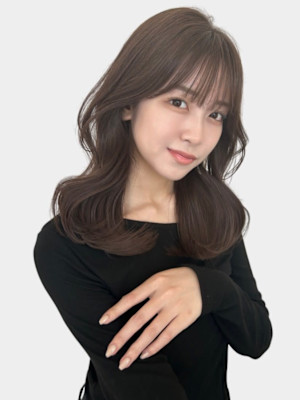 韓国ヘア似合わせレイヤーカット前髪顔周りカット大人美人カール
