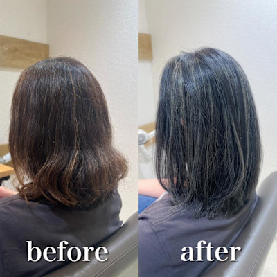 白髪ぼかし　セミディ　シアーカラー　【藤沢　藤沢駅】