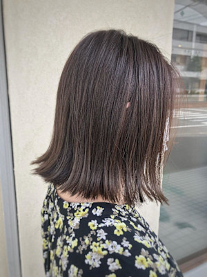 切りっぱミディマム×ナチュラルグレージュ