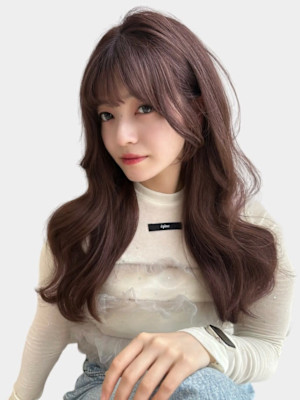 ロングヘア韓国ヘアレイヤーカット小顔カット2wayバング