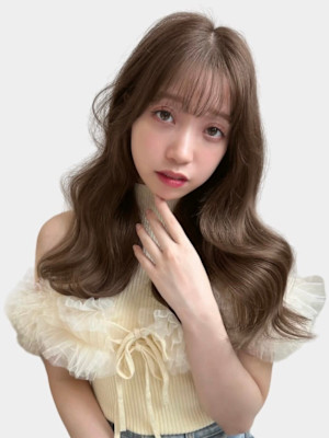 ロングヘア韓国ヘアレイヤーカット小顔カット2wayバング