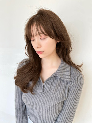 デジタルパーマふんわり丸みカール美髪サイドバング大人美人