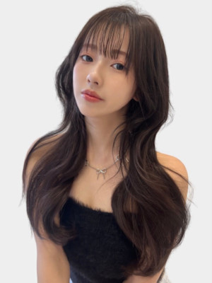 韓国ヘア似合わせレイヤーカット前髪顔周りカット大人美人