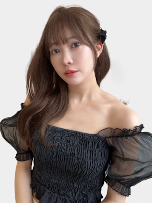 ロングヘア韓国ヘアレイヤーカット小顔カット2wayバング