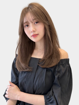 くびレイヤーグレージュエモージュ大人ショート小顔似合わせ